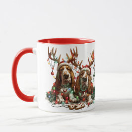 Christmas Basset Hound Dogs Mok