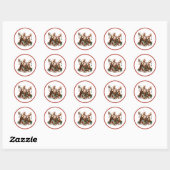 Christmas Basset Hound Dogs Ronde Sticker (Vel)