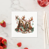 Christmas Basset Hound Dogs Servet (Insitu)