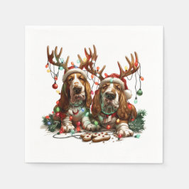 Christmas Basset Hound Dogs Servet