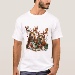 Christmas Basset Hound Dogs T-shirt