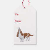 Christmas Basset Hound Hondencadeau Labels Cadeaulabel (Voorkant)