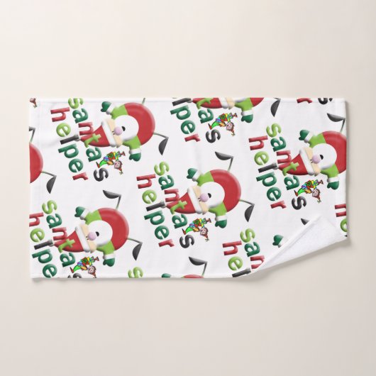 Christmas Bath Towel Sets, Santa's Helper Bad Handdoek (Handdoek)