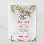 Christmas Bauble baby shower uitnodiging (Voorkant)