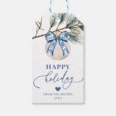 Christmas Bauble Chinoiserie Happy Holiday Labels Cadeaulabel (Voorkant)