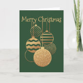 Christmas Bauble design with greeting green blank Kaart (Voorkant)