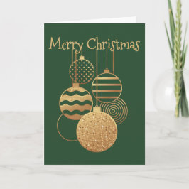 Christmas Bauble design with greeting green blank Kaart