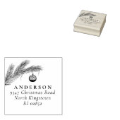 Christmas Bauble Elegant Script Retouradres Rubberstempel (Gestempeld)