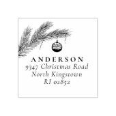 Christmas Bauble Elegant Script Retouradres Rubberstempel (Afrduk)