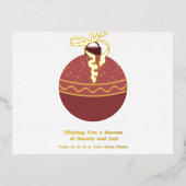 Christmas Bauble Folie Accents Seizoen Vakantie Ka Folie Feestdagen Briefkaart (Voorkant)