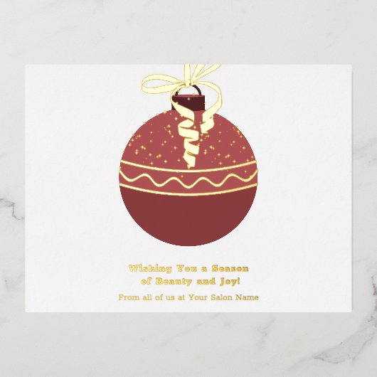 Christmas Bauble Folie Accents Seizoen Vakantie Ka Folie Feestdagen Briefkaart (Voorkant)