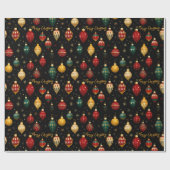 Christmas Bauble Ornament Bright Cadeaupapier (Vlak)