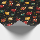 Christmas Bauble Ornament Bright Cadeaupapier (Hoek)