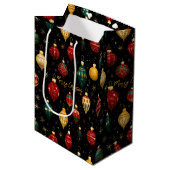 Christmas Bauble Ornament Bright Medium Cadeauzakje (Voorkant Gekanteld)