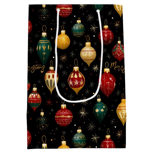 Christmas Bauble Ornament Bright Medium Cadeauzakje (Achterkant)