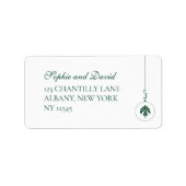 Christmas Bauble Ornamenten Groene bruiloft antwoo Etiket (Voorkant)