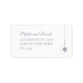 Christmas Bauble Ornamenten Ice Blue Bruiloft antw Etiket (Voorkant)