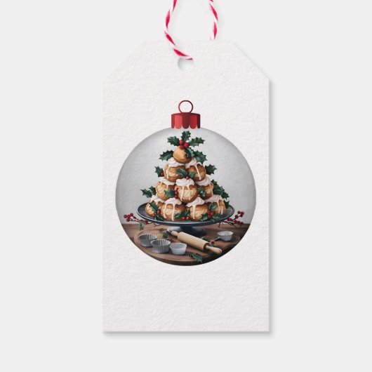 Christmas Bauble Profiteroles Baker Cadeaulabel (Achterkant)