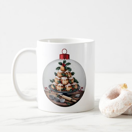 Christmas Bauble Profiteroles Baker Koffiemok (Met donut)
