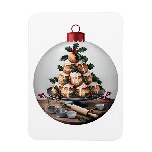 Christmas Bauble Profiteroles Baker Magneet (Verticaal)