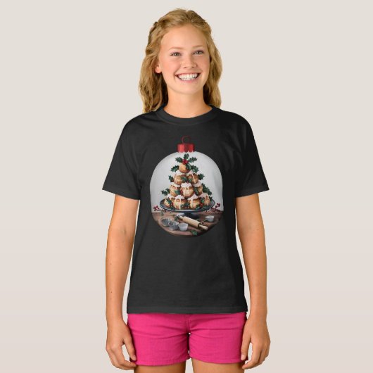 Christmas Bauble Profiteroles Baker T-shirt (Voorkant volledig)