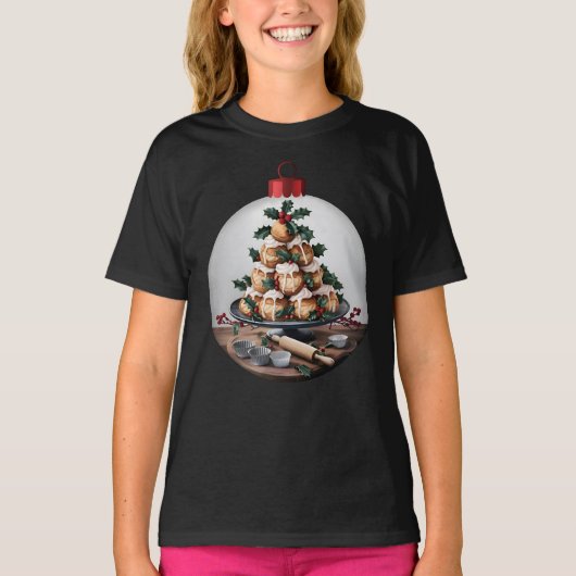 Christmas Bauble Profiteroles Baker T-shirt (Voorkant)