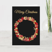 Christmas Bauble wreath with greeting black blank Kaart (Voorkant)