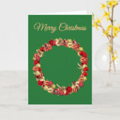 Christmas Bauble wreath with greeting green blank Kaart (Gele Bloem)