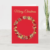 Christmas Bauble wreath with greeting red blank Kaart (Voorkant)