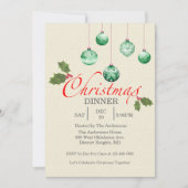 Christmas Baubles Customize Party Invitation Kaart (Voorkant)
