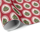 Christmas Baubles Red And Green Cadeaupapier (Rol Hoek)