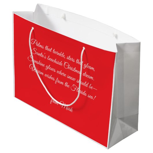 Christmas BBQ Santa at the Beach Florida Groot Cadeauzakje (Achterkant Gekanteld)