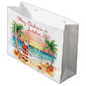 Christmas BBQ Santa at the Beach Florida  Groot Cadeauzakje (Voorkant Gekanteld)