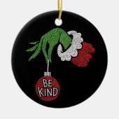 Christmas Be Kind Jingle Ball Rhinestone Bling Keramisch Ornament (Voorkant)