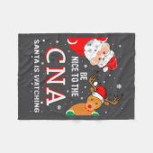 Christmas Be Nice To The Cna Santa Is Watching  Fleece Deken (Voorkant (Horizontaal))