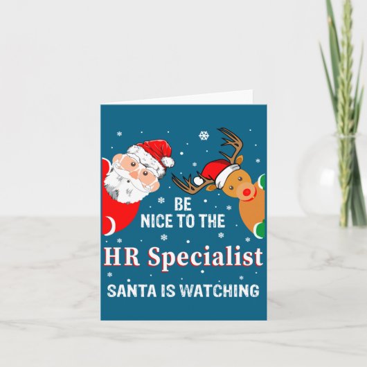 Christmas Be Nice To The Hr Specialist Santa Long  Kaart (Voorkant)