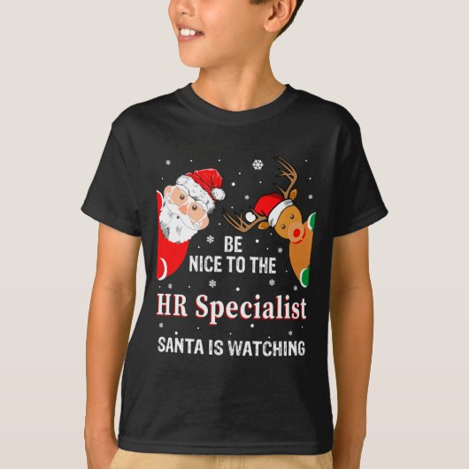Christmas Be Nice To The Hr Specialist Santa Long  T-shirt (Voorkant)