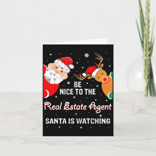 Christmas Be Nice To The Real Estate Agent Santa  Kaart (Voorkant)