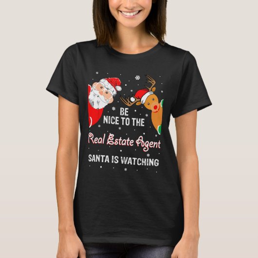 Christmas Be Nice To The Real Estate Agent Santa T-shirt (Voorkant)