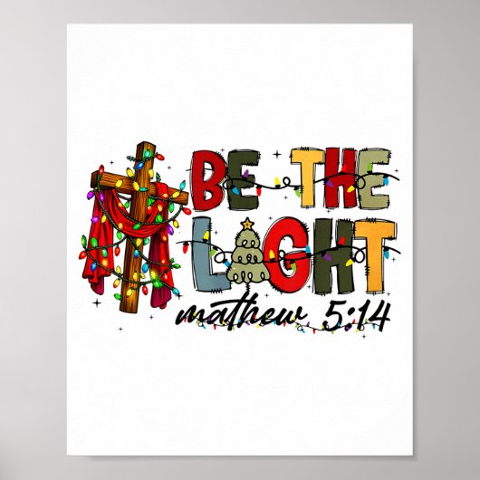 Christmas Be The Light Sun Matthew 5_14 Bible Chri Poster (Voorkant)
