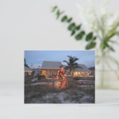 Christmas Beach Cottage Feestdagenkaart (Staand voorkant)