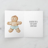 Christmas Beach Gingerbread Man Kaart (Binnen)