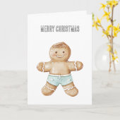Christmas Beach Gingerbread Man Kaart (Gele Bloem)