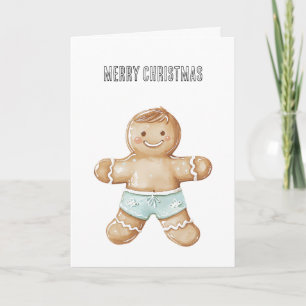 Christmas Beach Gingerbread Man Kaart