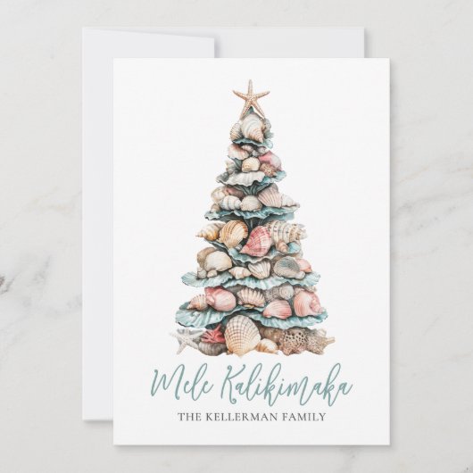 Christmas Beach Mele Kalikimaka Feestdagenkaart (Voorkant)
