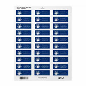 Christmas Beach Navy Sand Dollar Retouradres Etiket (Full Sheet)