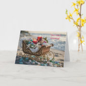 Christmas Beach Seasons Groeten Zeesterren Kaart (Gele Bloem)
