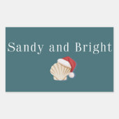 Christmas Beach Vacation Sandy and Bright Seashell Rechthoekige Sticker (Voorkant)
