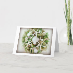 Christmas Beach Wreath Feestdagen Kaart