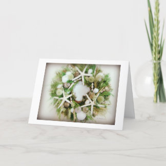 Christmas Beach Wreath Feestdagen Kaart